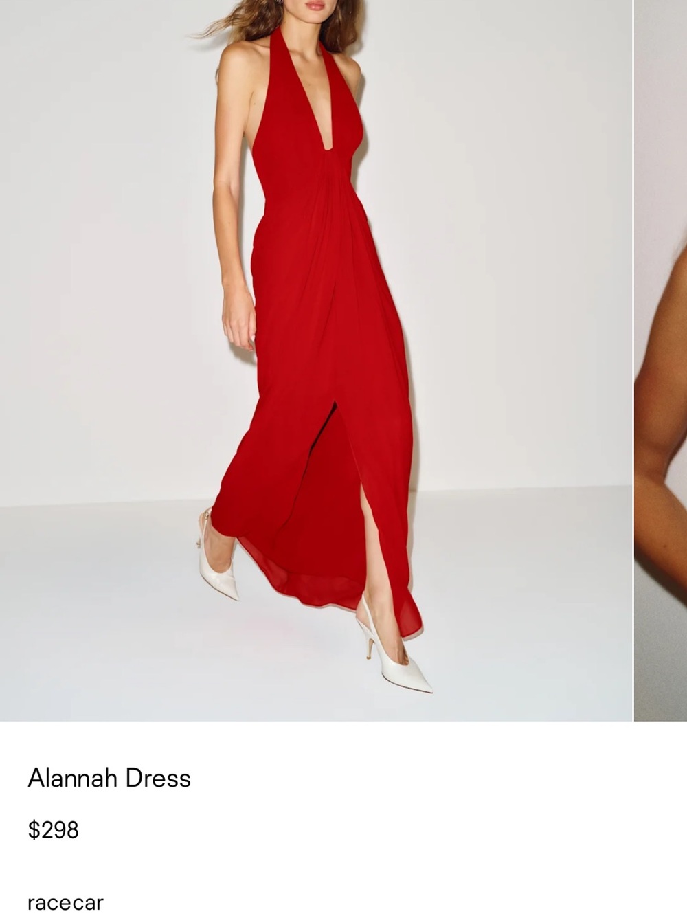 Only worn once Reformation Alannah One-Shoulder Red Maxi Dress